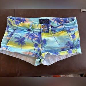 American Eagle Outfitters Women's Palm Print Jean Shorts